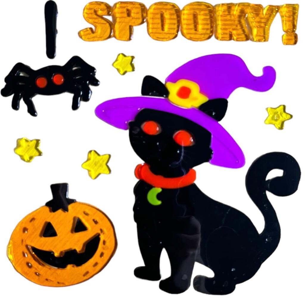 Halloween Window Gel Stickers Skeleton Spooky Scary Gel Clings Glass Decoration