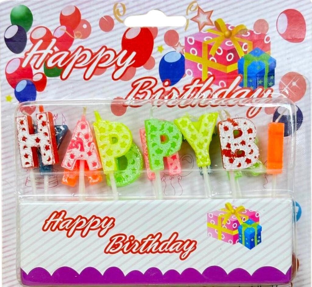HAPPY BIRTHDAY LETTER CANDLE SET Kids Adult Birthday Party Decoration