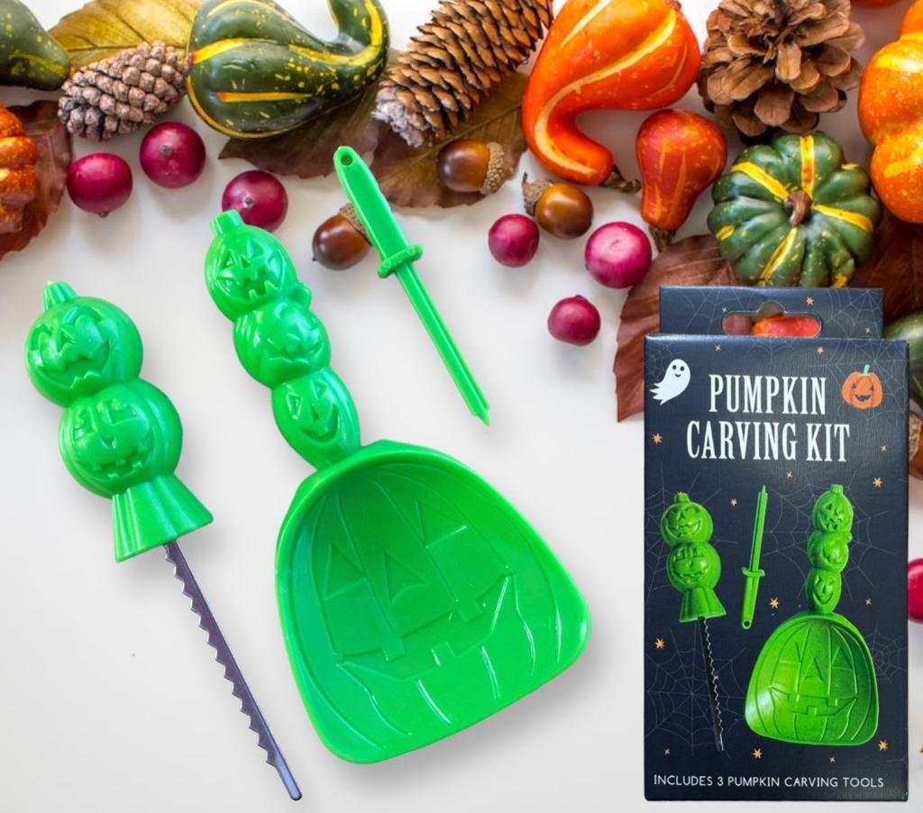 ðŸ”¥ 3 Pcs Halloween PUMPKIN CARVING Kit TOOL SET DIY Craft Tools Kit Party Scoop