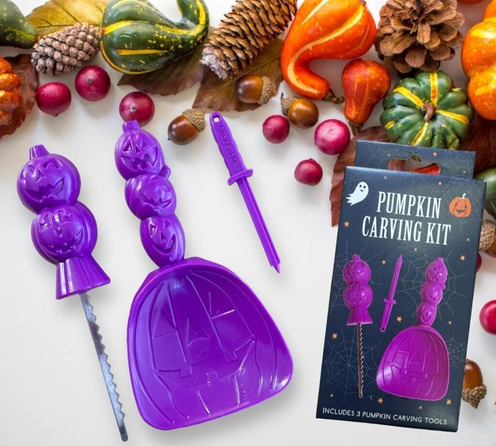 ðŸ”¥ 3 Pcs Halloween PUMPKIN CARVING Kit TOOL SET DIY Craft Tools Kit Party Scoop