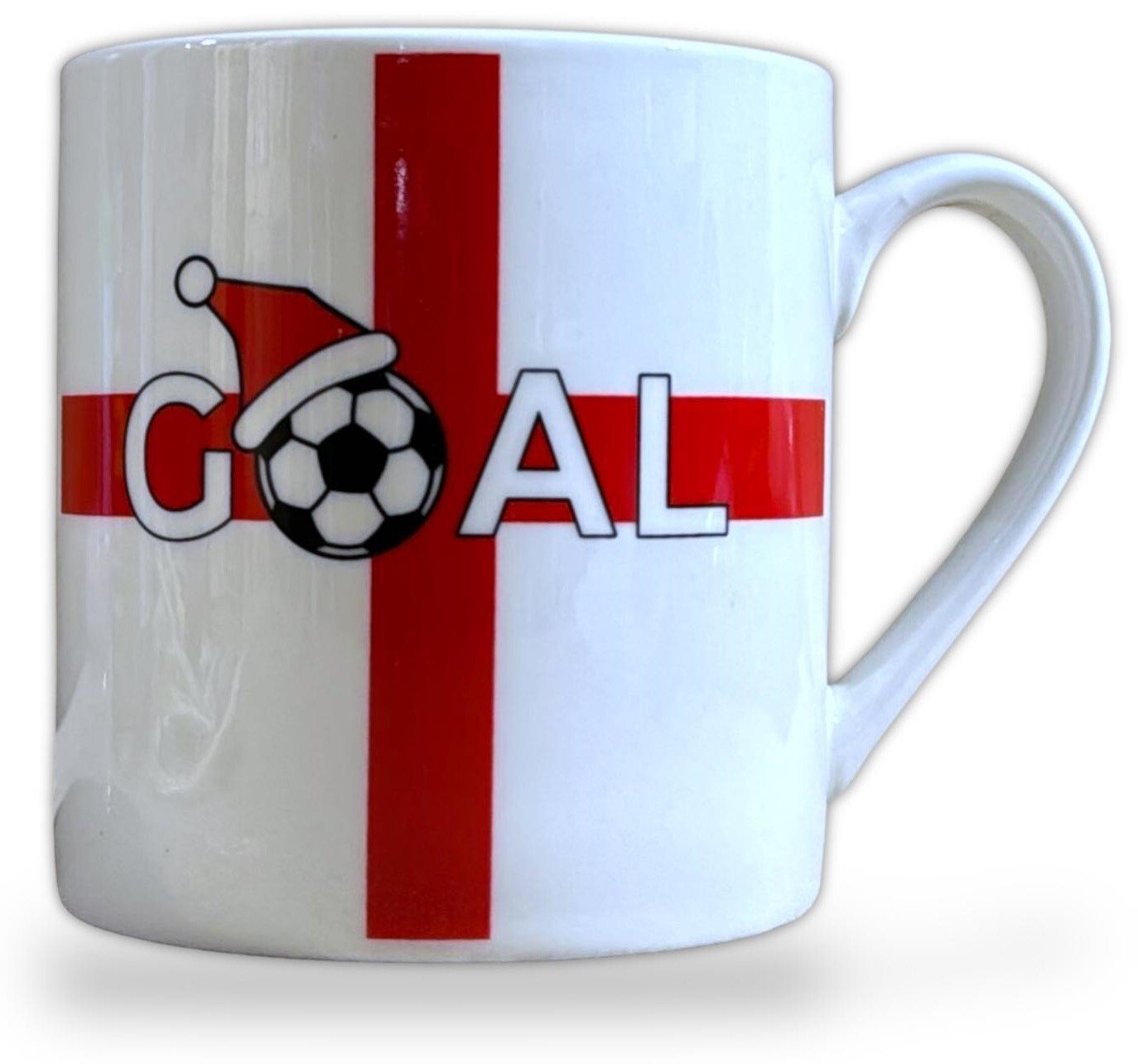 (St George's Flag) Ceramic Coffee Cup Mug Football Santa Hat Chunky Mug- 3 PACK