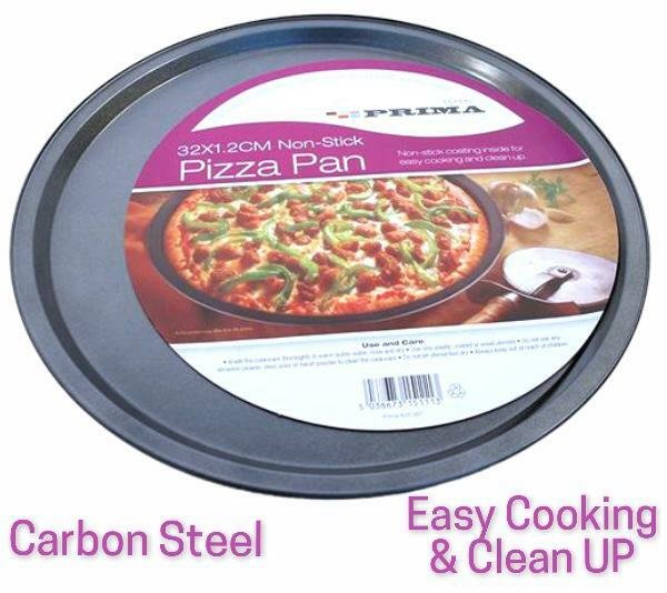 12.5" Large Non Stick Pizza Tray Baking Round Oven Tray Carbon Steel Pizza Pan
