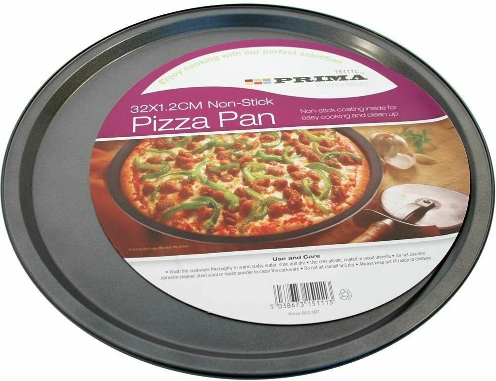 12.5" Large Non Stick Pizza Tray Baking Round Oven Tray Carbon Steel Pizza Pan