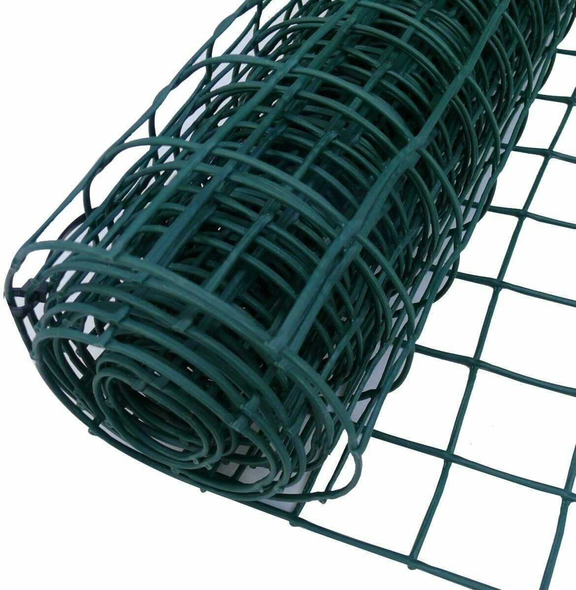 PVC Coated Wire Mesh Fencing 10M x 0.9M Height Green Galvanised Garden Fence