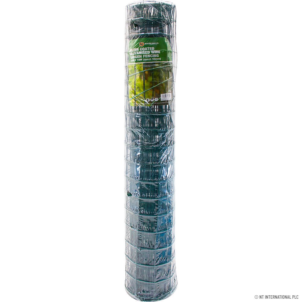 PVC Coated Wire Mesh Fencing 10M x 0.9M Height Green Galvanised Garden Fence
