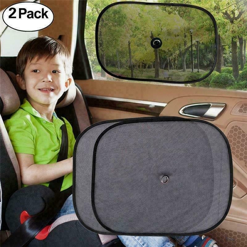 2Pcs Car Sun Shade Cover blind mesh Max UV Protection for Rear front Window kids