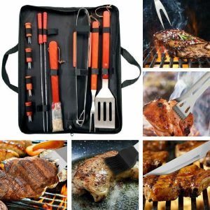 11PCS BBQ Tool Set Stainless Steel Barbecue Grilling Utensil Cooking Outdoor Kit