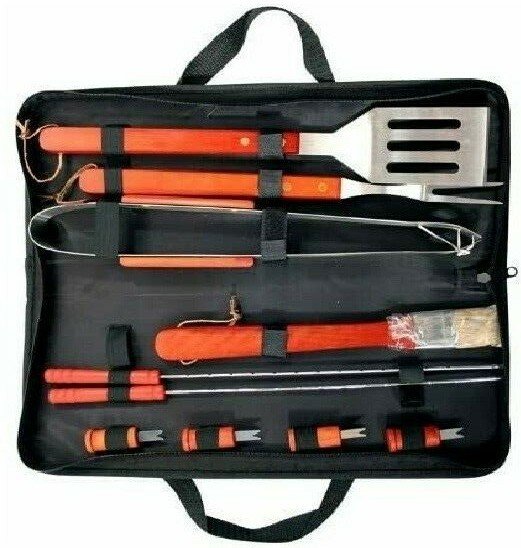 11PCS BBQ Tool Set Stainless Steel Barbecue Grilling Utensil Cooking Outdoor Kit