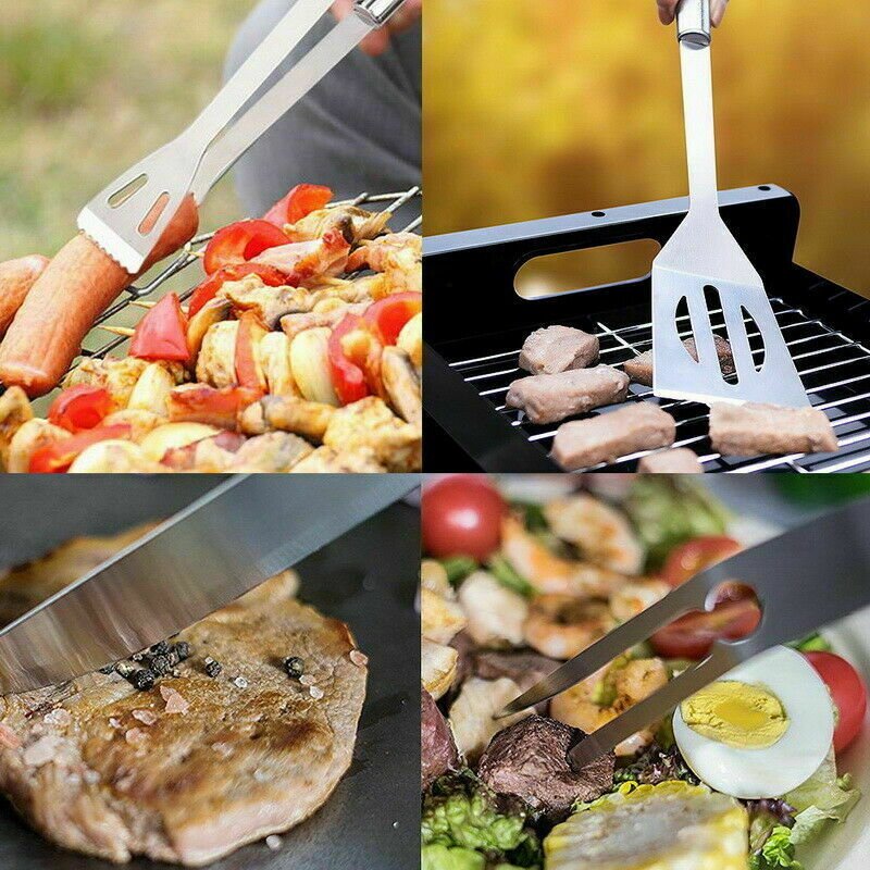 11PCS BBQ Tool Set Stainless Steel Barbecue Grilling Utensil Cooking Outdoor Kit