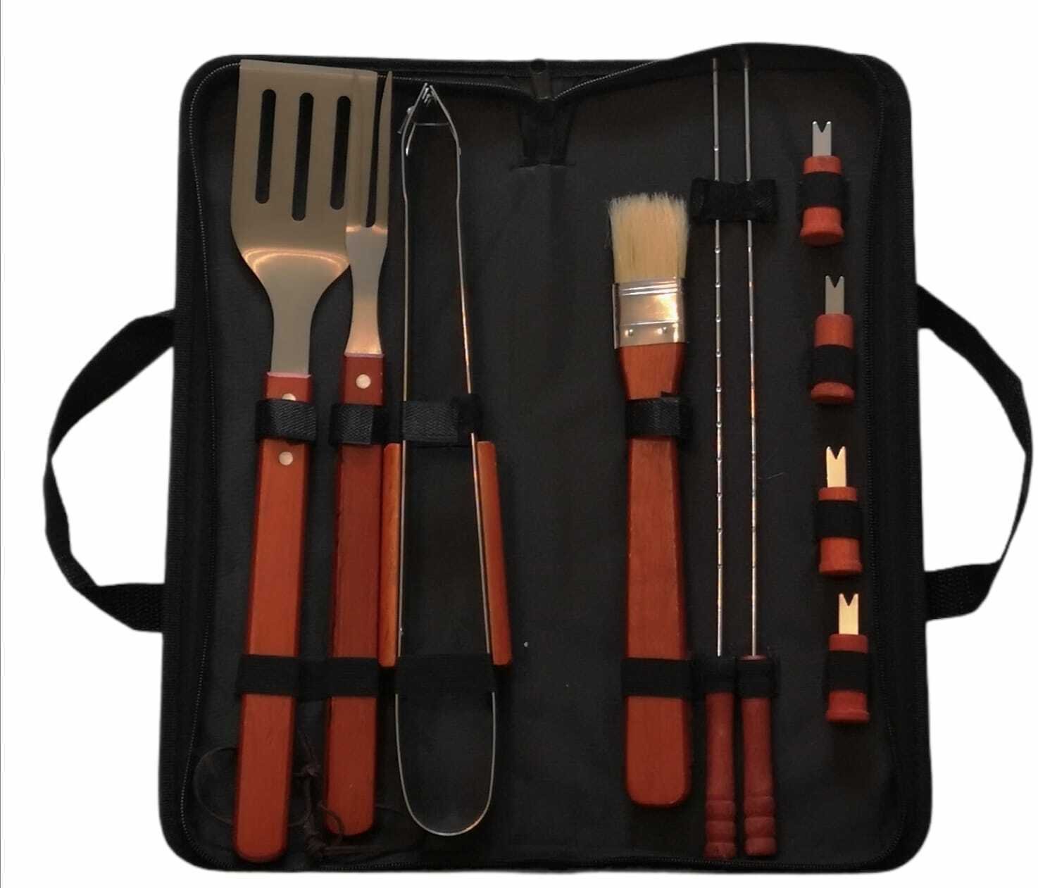 11PCS BBQ Tool Set Stainless Steel Barbecue Grilling Utensil Cooking Outdoor Kit