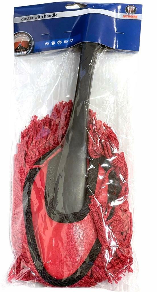 TRADITIONAL CAR CLEANING DUST BRUSH DUSTER / SOFT COTTON PILE / PLASTIC HANDLE