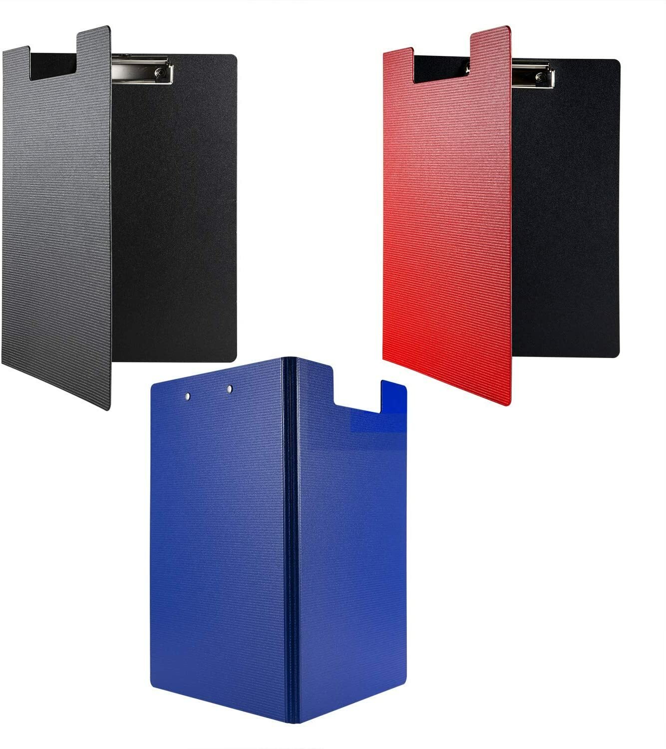 A4 Foldover Black Blue Red Green Clipboard Foolscap Fold Over PVC Clip Board UK