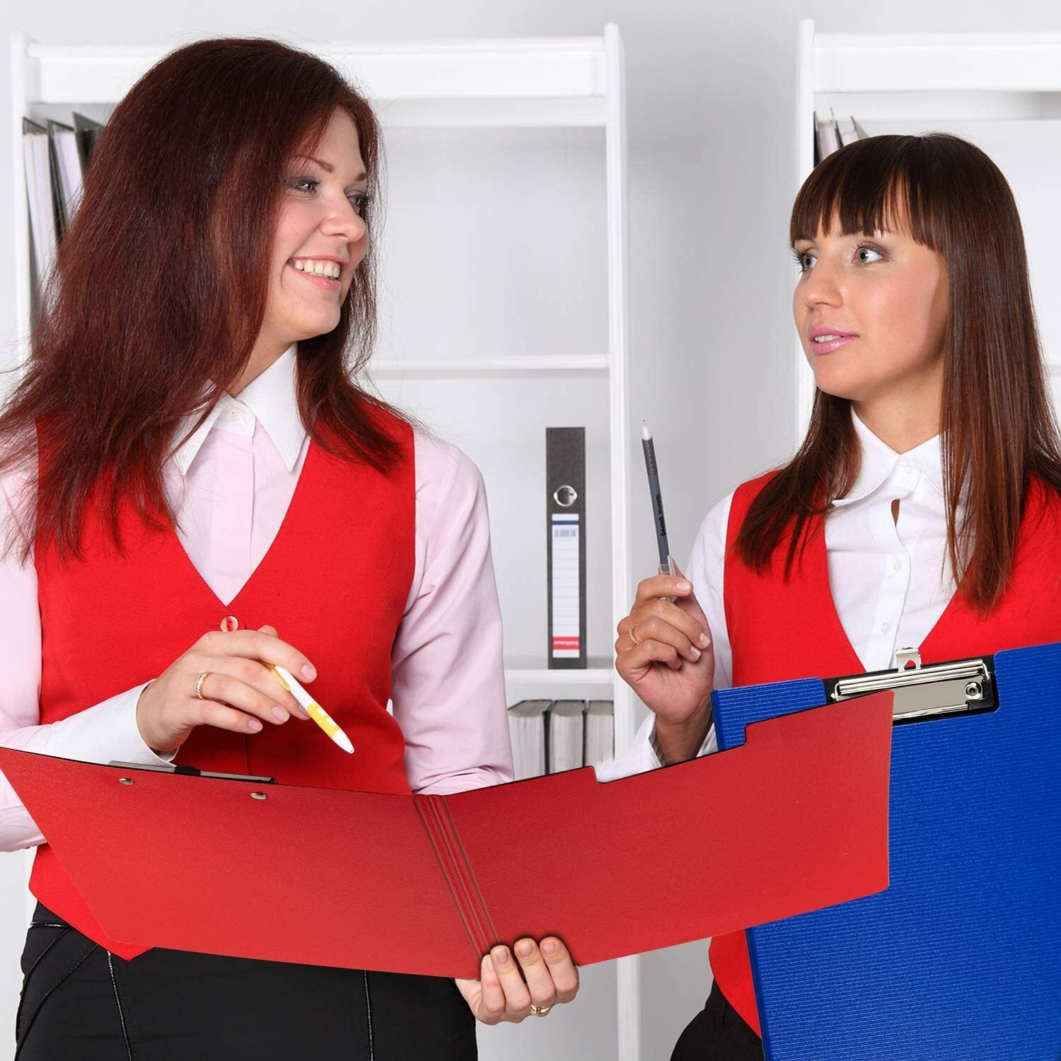 A4 Foldover Black Blue Red Green Clipboard Foolscap Fold Over PVC Clip Board UK