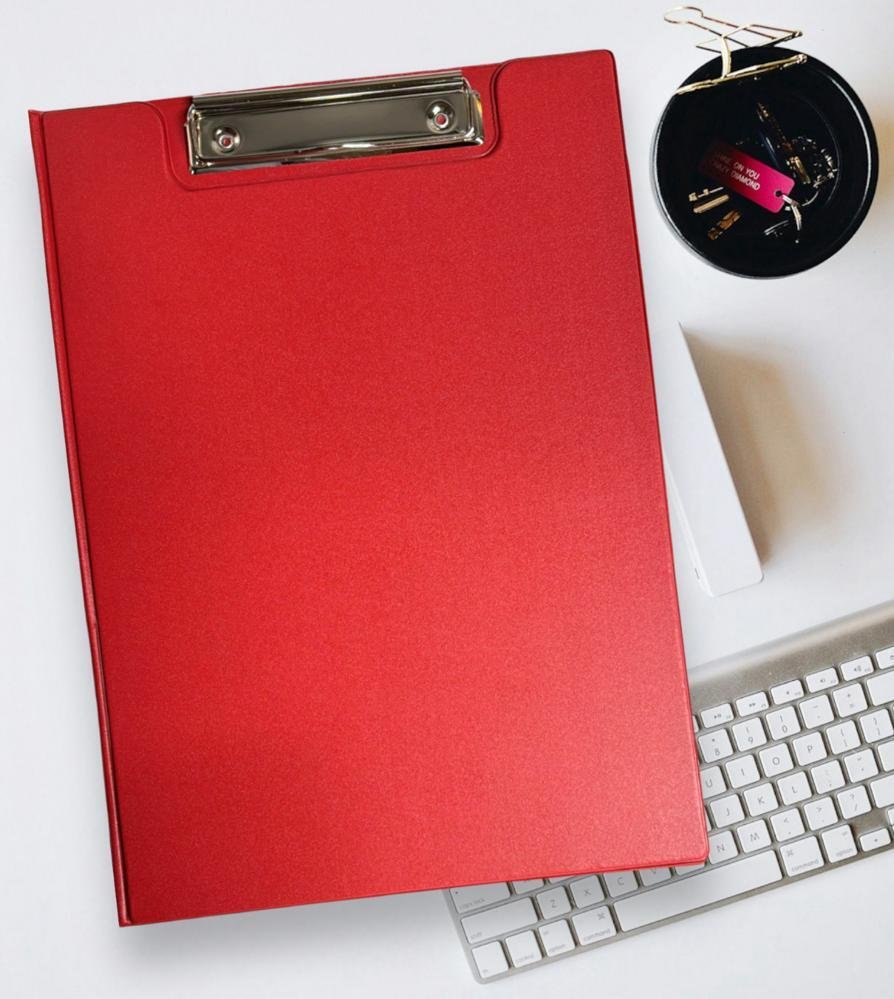 A4 Foldover Black Blue Red Green Clipboard Foolscap Fold Over PVC Clip Board UK