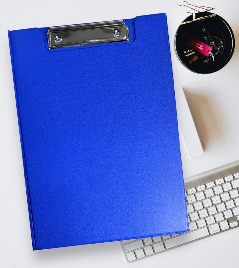 A4 Foldover Black Blue Red Green Clipboard Foolscap Fold Over PVC Clip Board UK