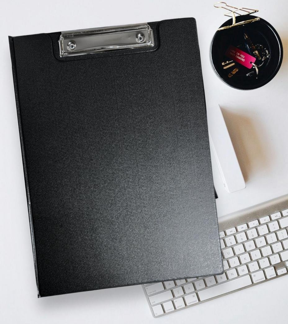 A4 Foldover Black Blue Red Green Clipboard Foolscap Fold Over PVC Clip Board UK