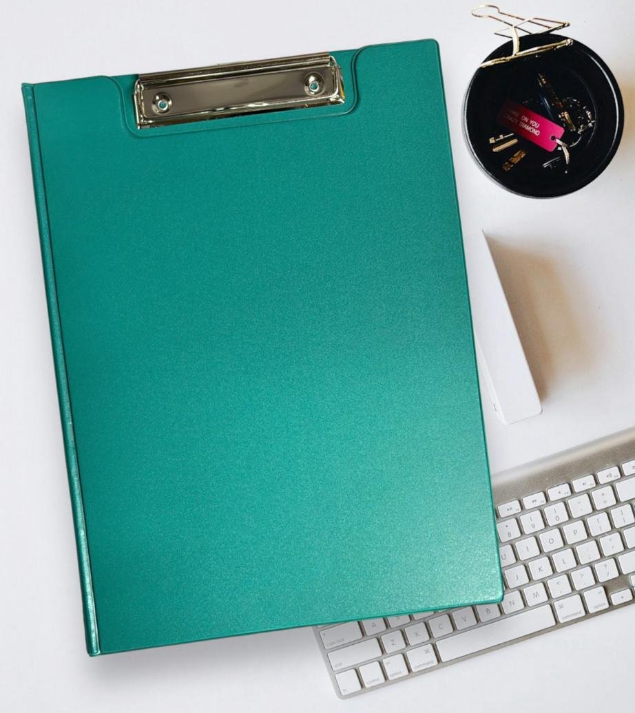 A4 Foldover Black Blue Red Green Clipboard Foolscap Fold Over PVC Clip Board UK