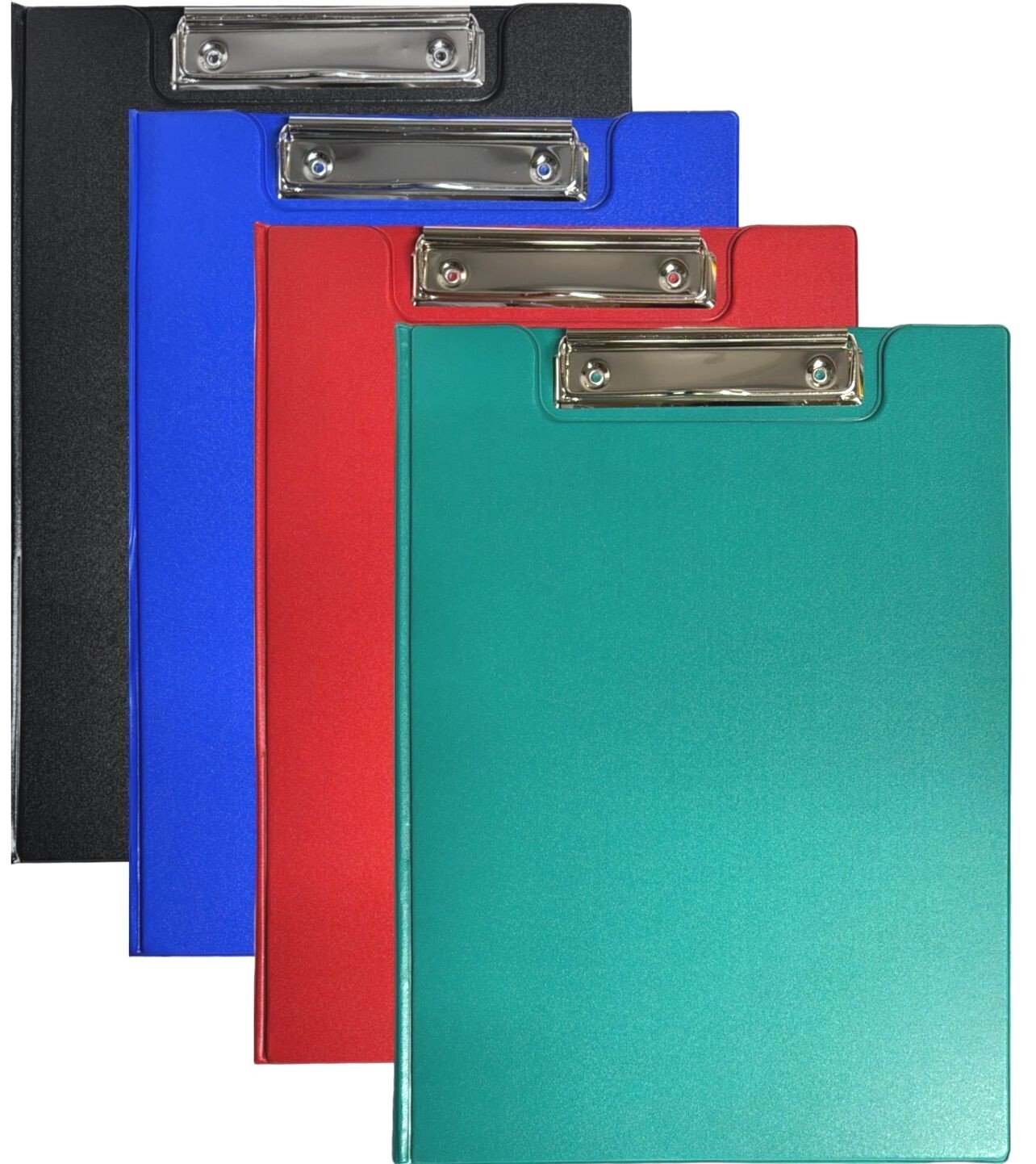 A4 Foldover Black Blue Red Green Clipboard Foolscap Fold Over PVC Clip Board UK