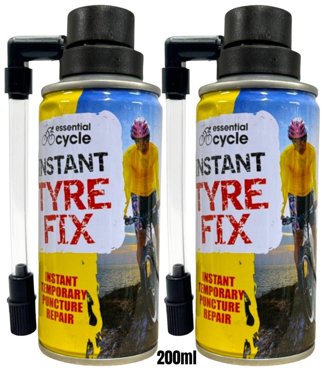 2Pcs Emergency Bike Flat Tyre Fix Puncture Repair Sealant Inflator Can 200ml