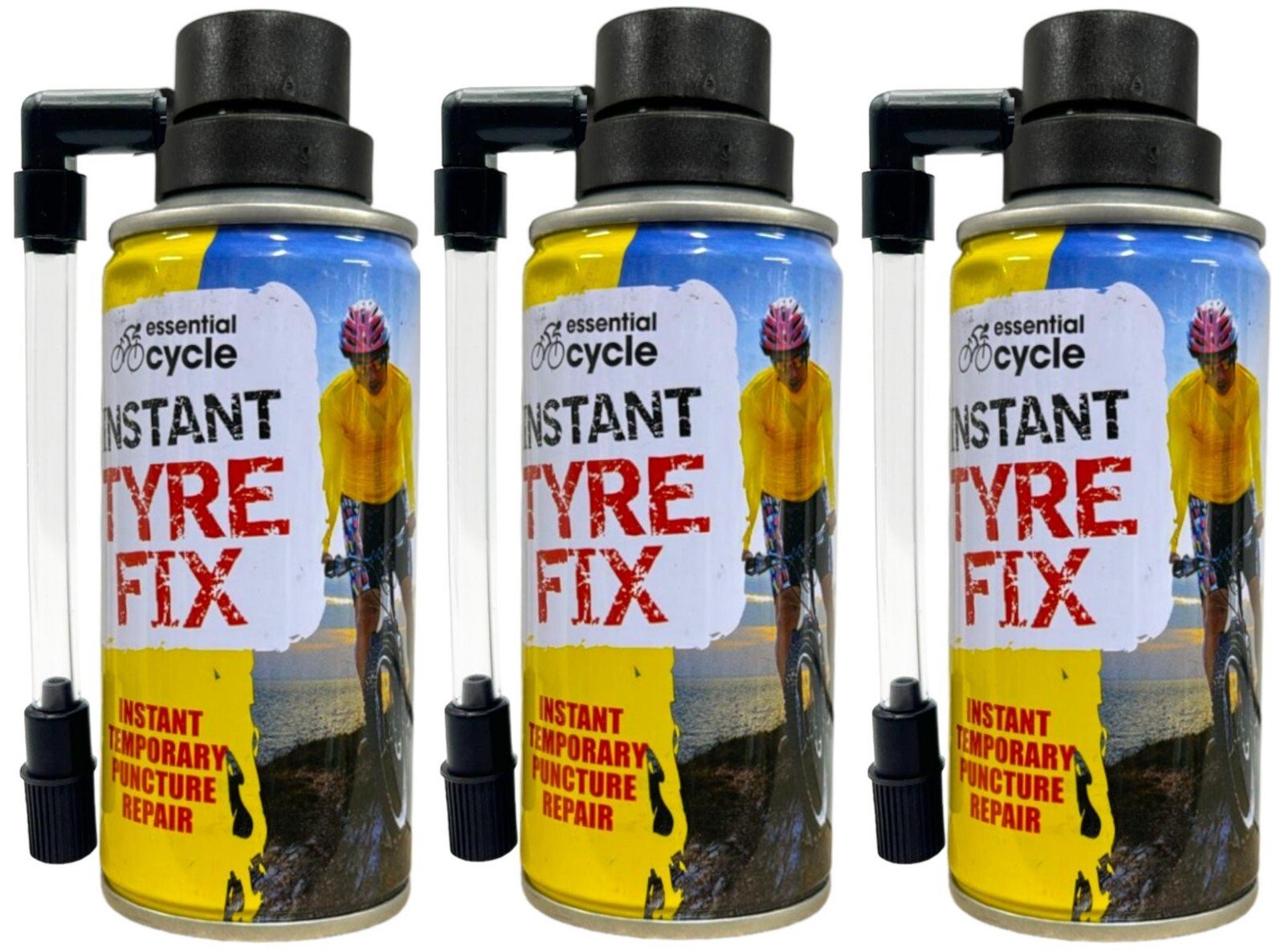 3x 200ML QUICK FIX BIKE BIKE EMERGENCY FLAT TYRE INFLATE PUNCTURE REPAIR KIT
