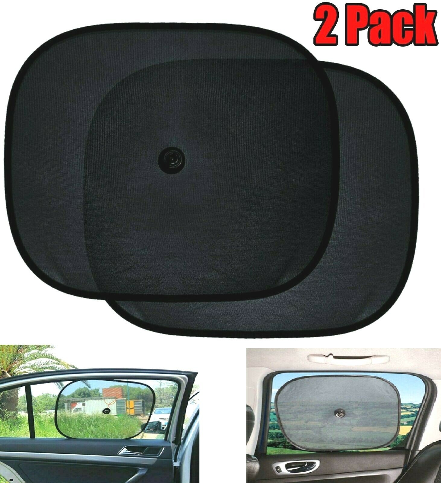 2 x Baby Car Window Sun Shades Stopper Black Mesh Blinds Visor Shield Cover Dog