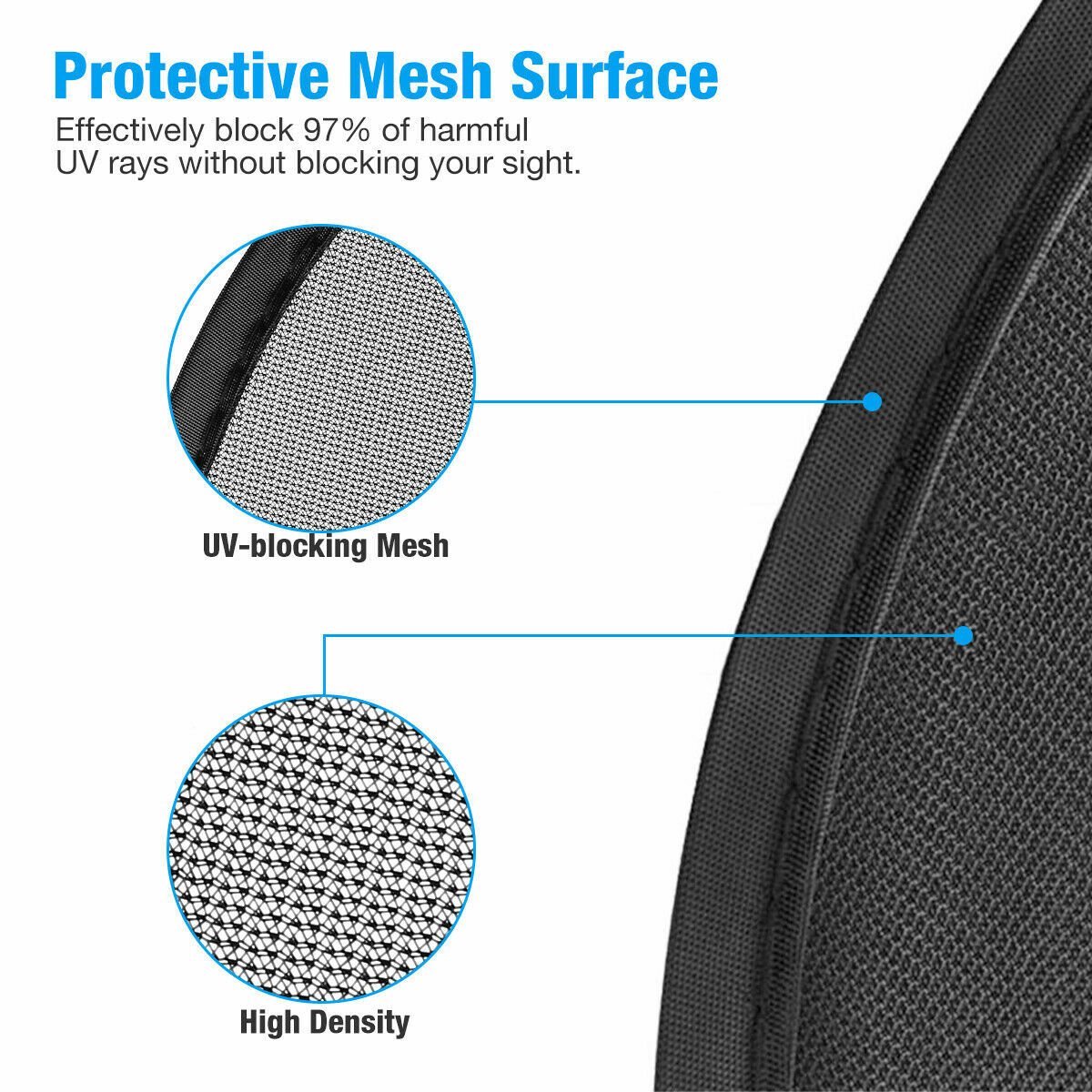 2 x Baby Car Window Sun Shades Stopper Black Mesh Blinds Visor Shield Cover Dog