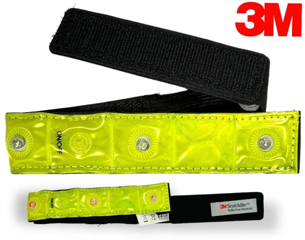 SAFETY FLASHING LED LIGHTUP REFLECTIVE ARM BAND HIKING RUNNING BIKE CYCLING UK