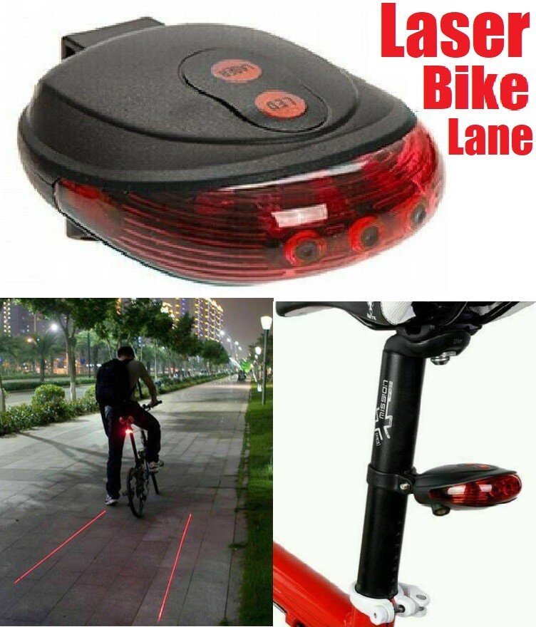 LED Laser Lane Bike Light Bicycle Safety Night High Visibility Cycle Projection