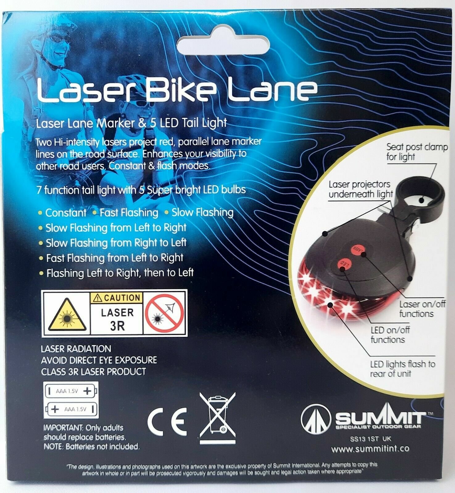 LED Laser Lane Bike Light Bicycle Safety Night High Visibility Cycle Projection