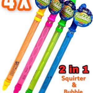 4x Squirter Bubble Wand Stick Large Bubbles Maker Kids Outdoor Garden Summer Toy