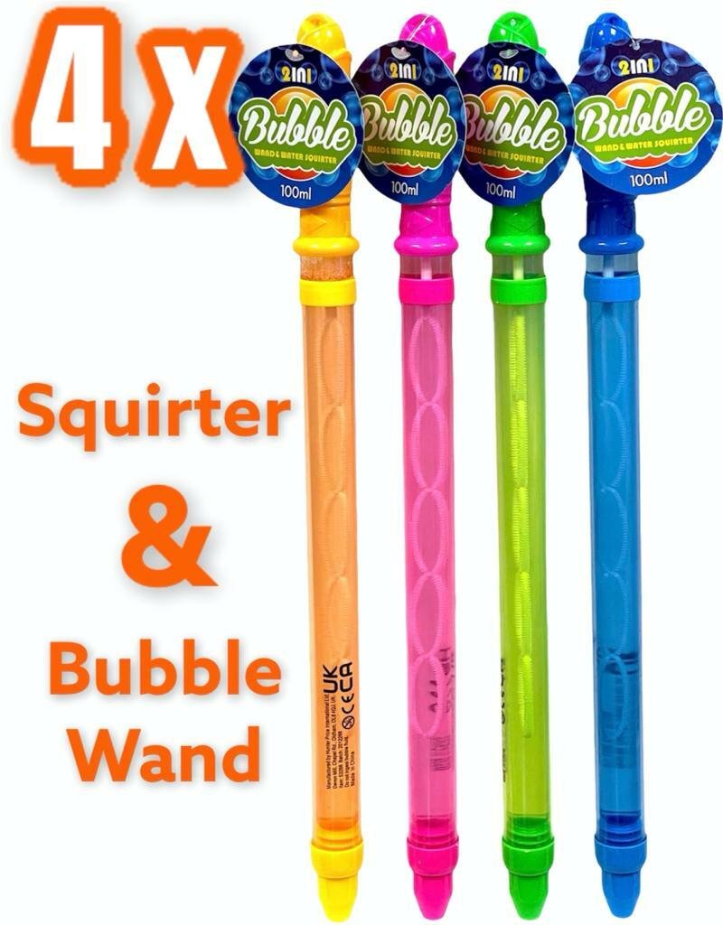 4x Squirter Bubble Wand Stick Large Bubbles Maker Kids Outdoor Garden Summer Toy