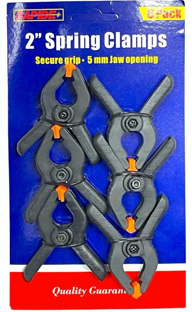 6 PACK A Type Plastic Spring Clips 2" Heavy Duty Spring Clamps Market Stall UK