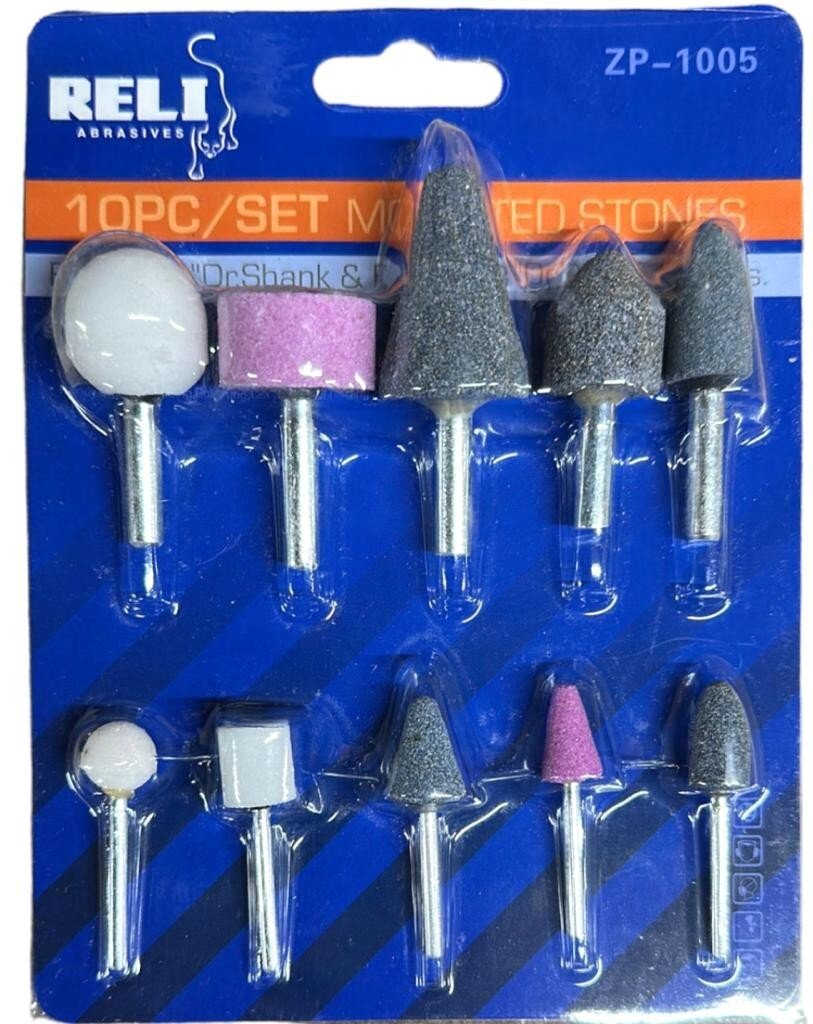 10pc Drill Grinding Mounted Stone Bit Set Die Stones Craft Grinder Metal Plastic