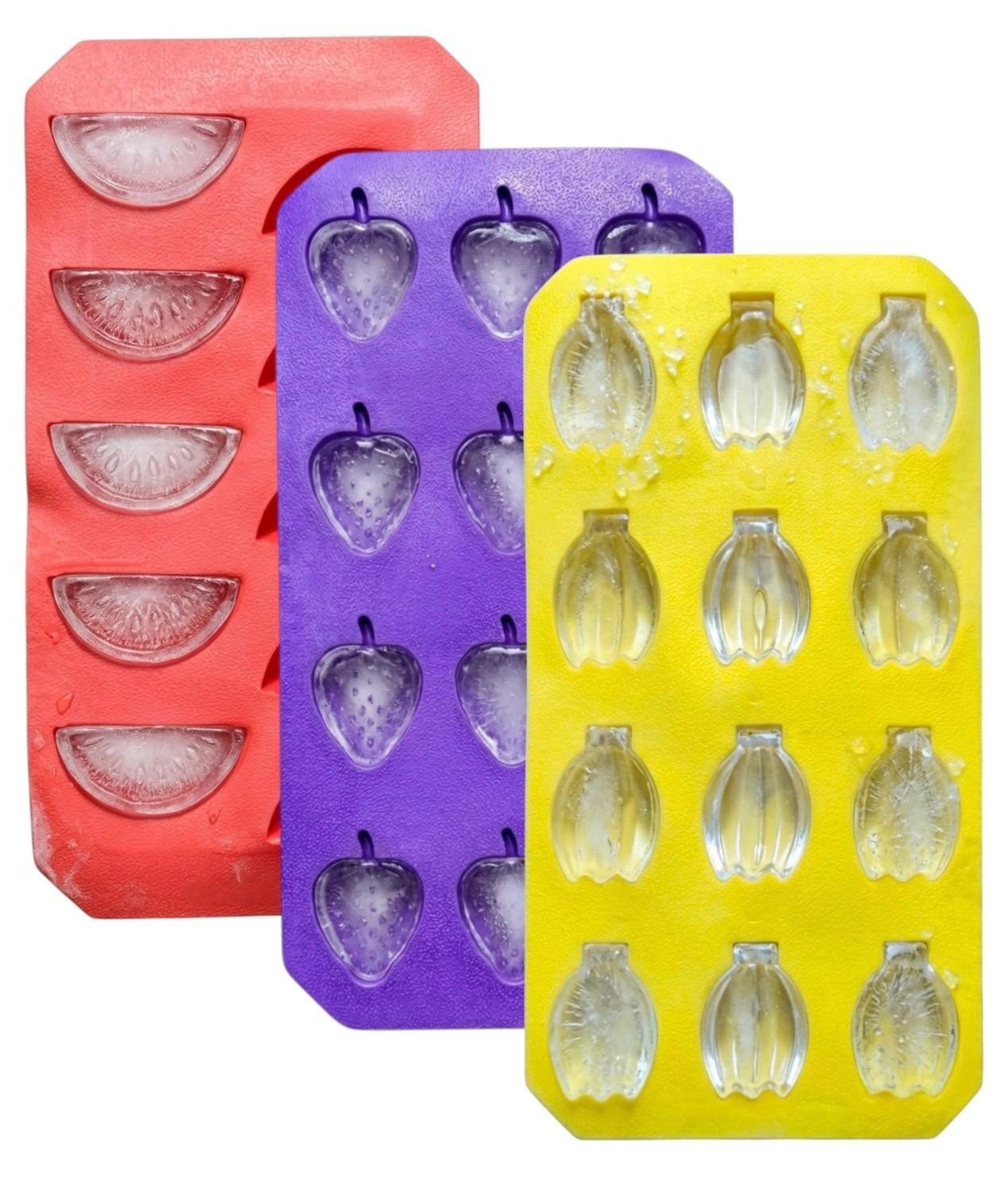 Fruit Shaped Ice Cube Moulds Strawberry Watermelon Banana Reusable Food Safe