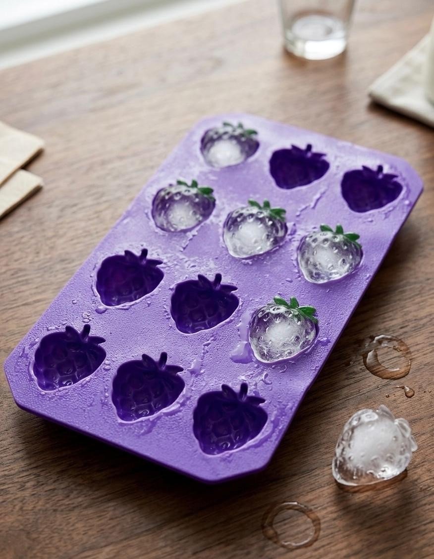 Fruit Shaped Ice Cube Moulds Strawberry Watermelon Banana Reusable Food Safe