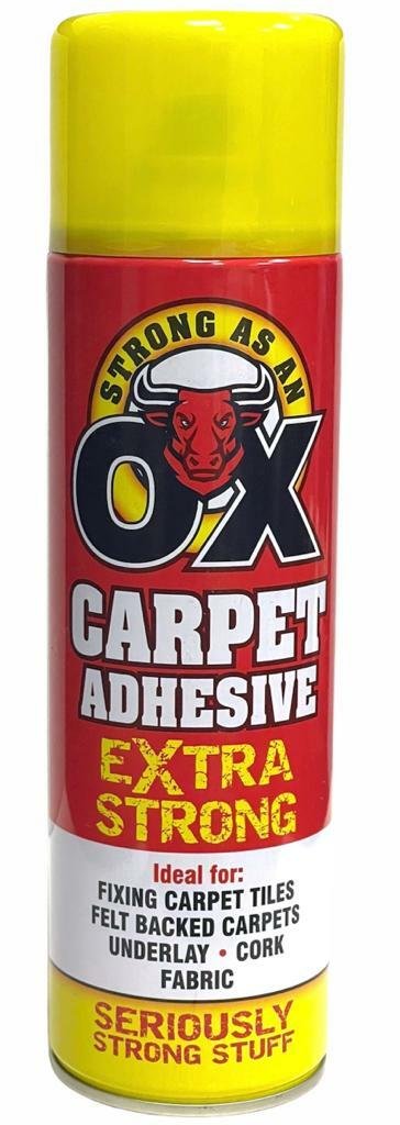 3 X 500ML HEAVY DUTY SPRAY ADHESIVE GLUE STRONG OX FOAM FOR CARPET TILE FABRIC