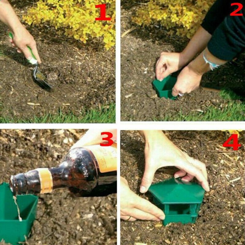 2 x BEER SLUG SNAIL SAFE SIMPLE EASY TRAP TRAPS NO CHEMICALS GARDEN SOIL GRASS