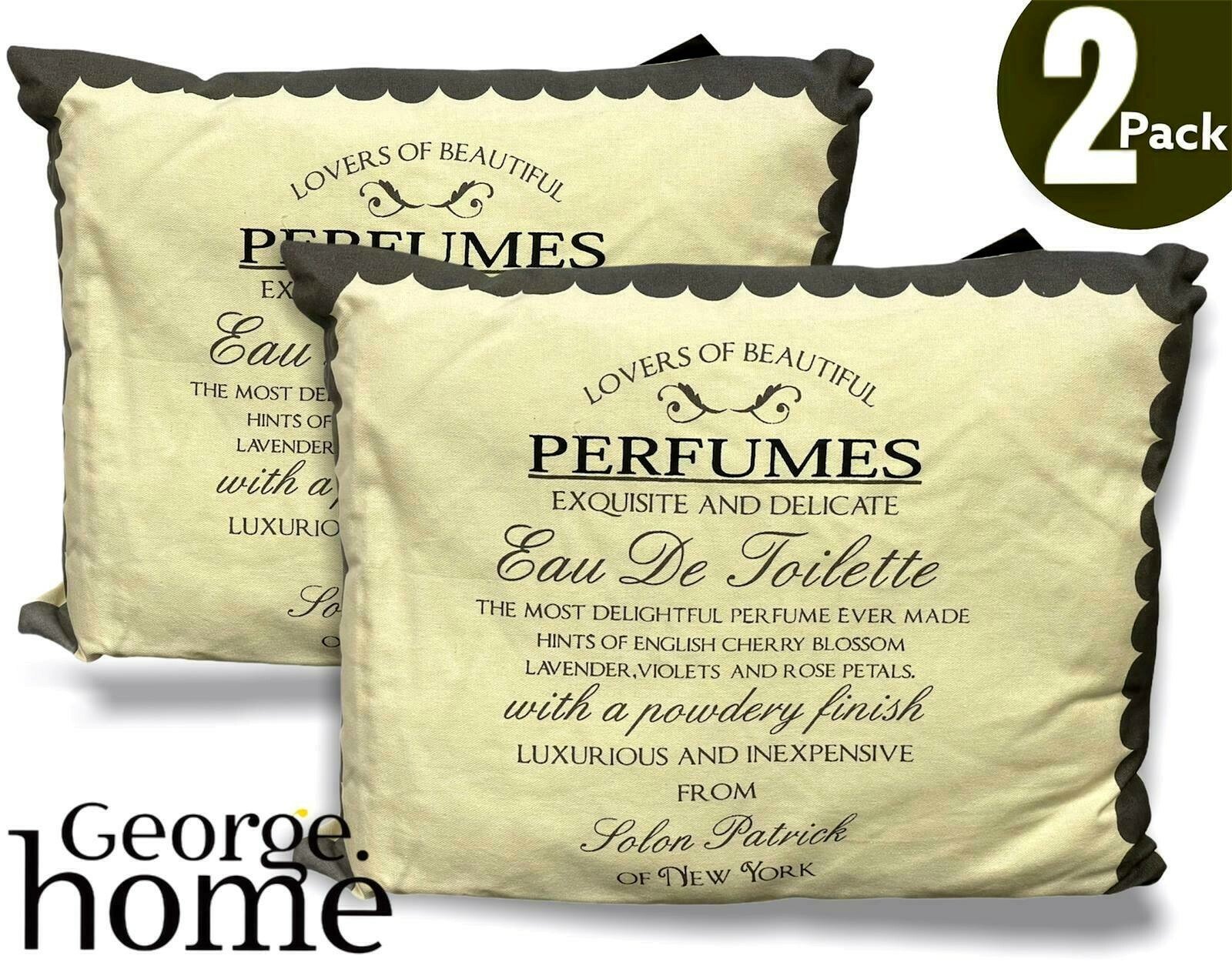 2 Pack Cushion Classic Pillow Sofa George Home Decor Perfume Design Cushion