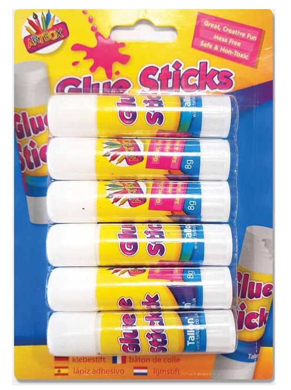 Glue Sticks Safe Non-toxic Pack of 6 Ideal for Arts/Kids/Crafts/Children/