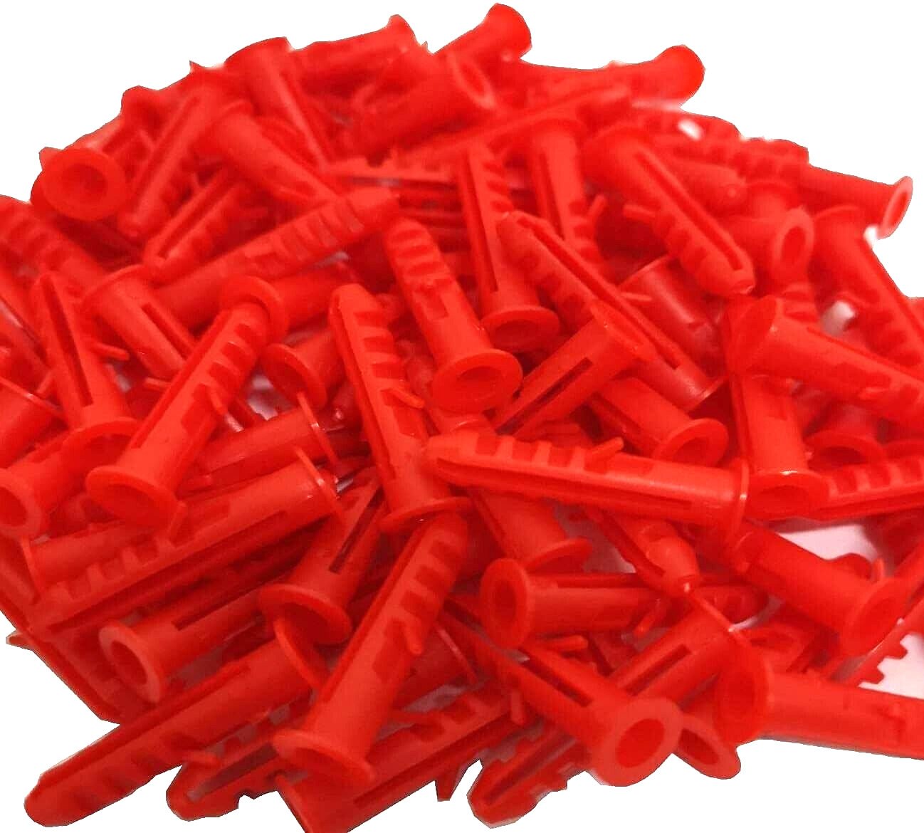 100 Pack of Wall Plug Plastic Expansion Wall Fixings Fischer Raw Plugs 6mm RED
