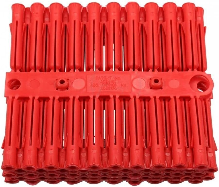 100 Pack of Wall Plug Plastic Expansion Wall Fixings Fischer Raw Plugs 6mm RED