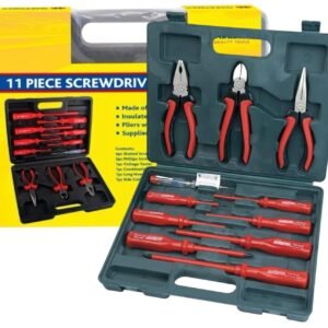 11PC Electricians Screwdriver Set Tool Electrical Quality Fully Insulated & Case