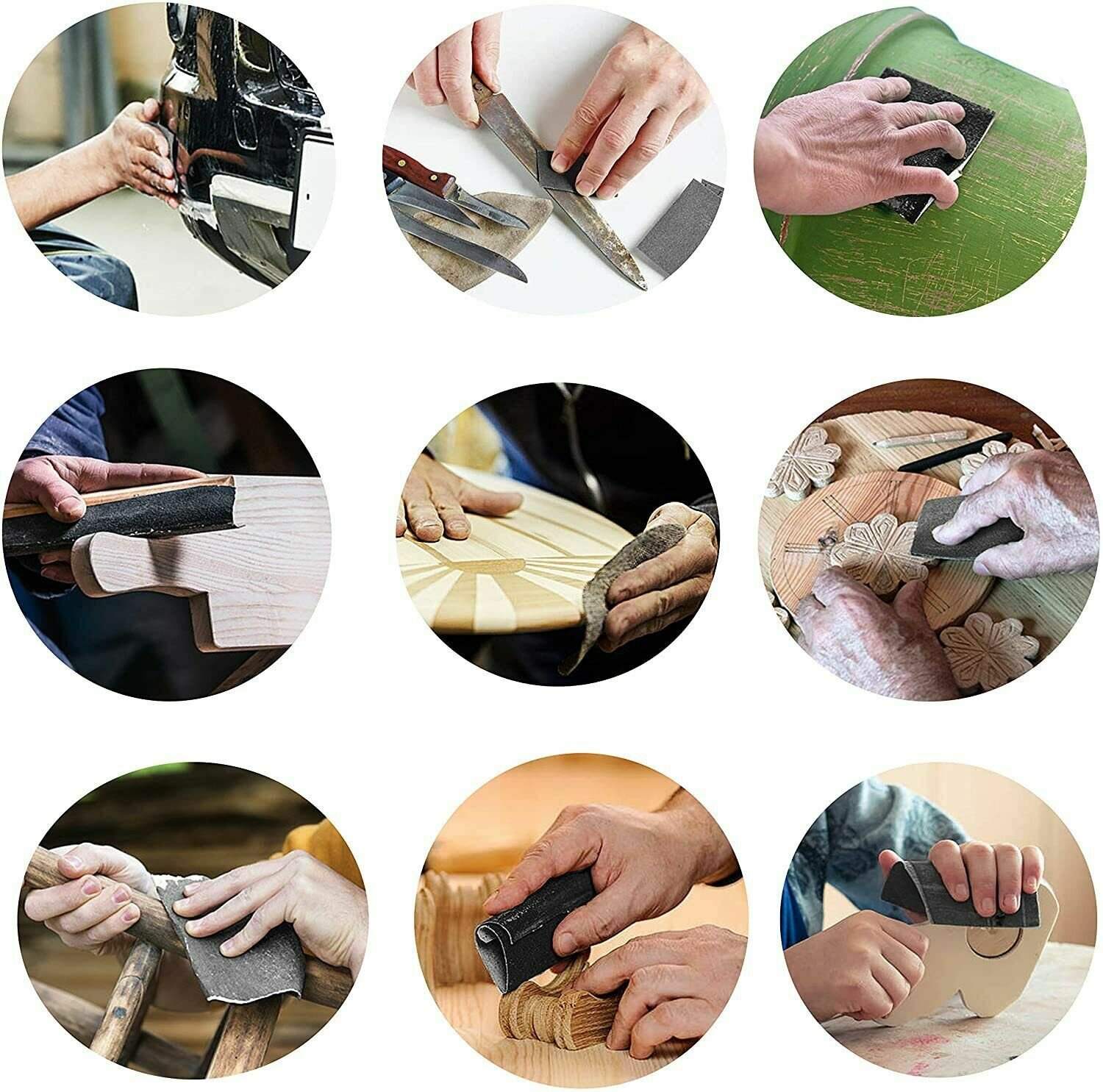 8pcs Assorted Wet And Dry Sandpaper Sheets For Metal Plastic Wood Mixed Grit