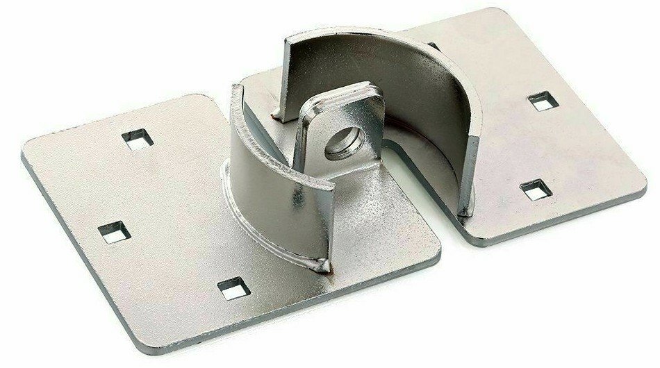 Heavy Duty 73mm Round Padlock Hasp Set Shutter Door Shed Lock Security Chrome