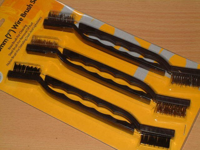6x Small Mini Wire Brush Set Steel Copper Nylon For Cleaning Metal Rust Removal