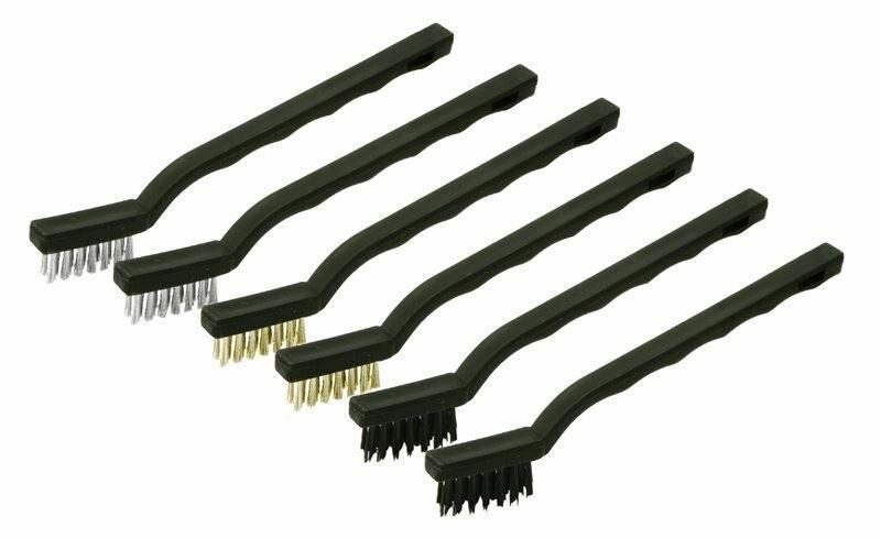 6x Small Mini Wire Brush Set Steel Copper Nylon For Cleaning Metal Rust Removal
