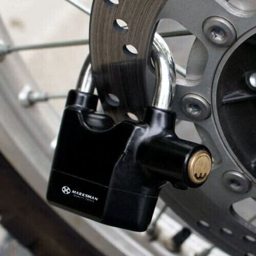 2x Motion Sensor Activated Siren Alarm Motorcycle Disc Lock Padlock Weatherproof