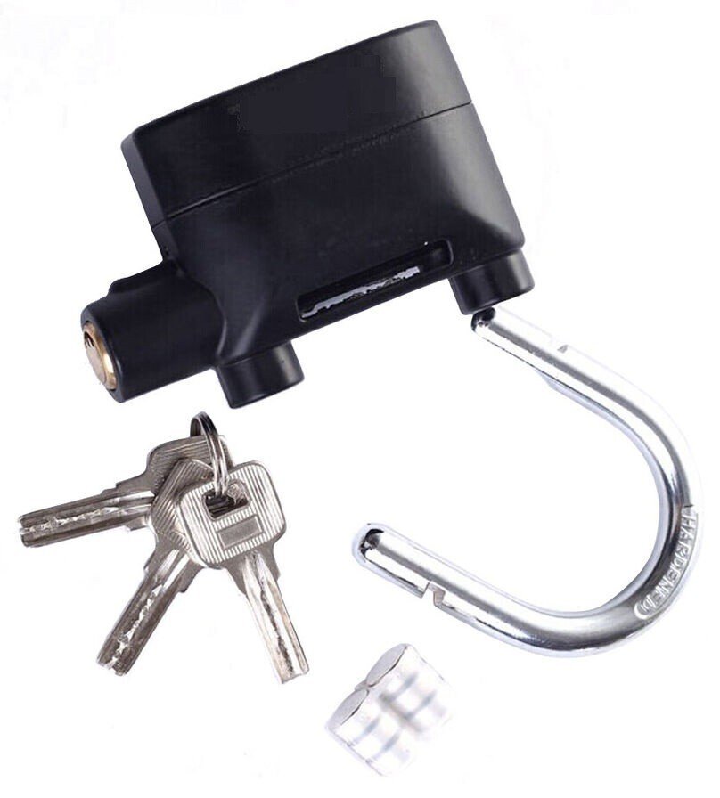 2x Motion Sensor Activated Siren Alarm Motorcycle Disc Lock Padlock Weatherproof