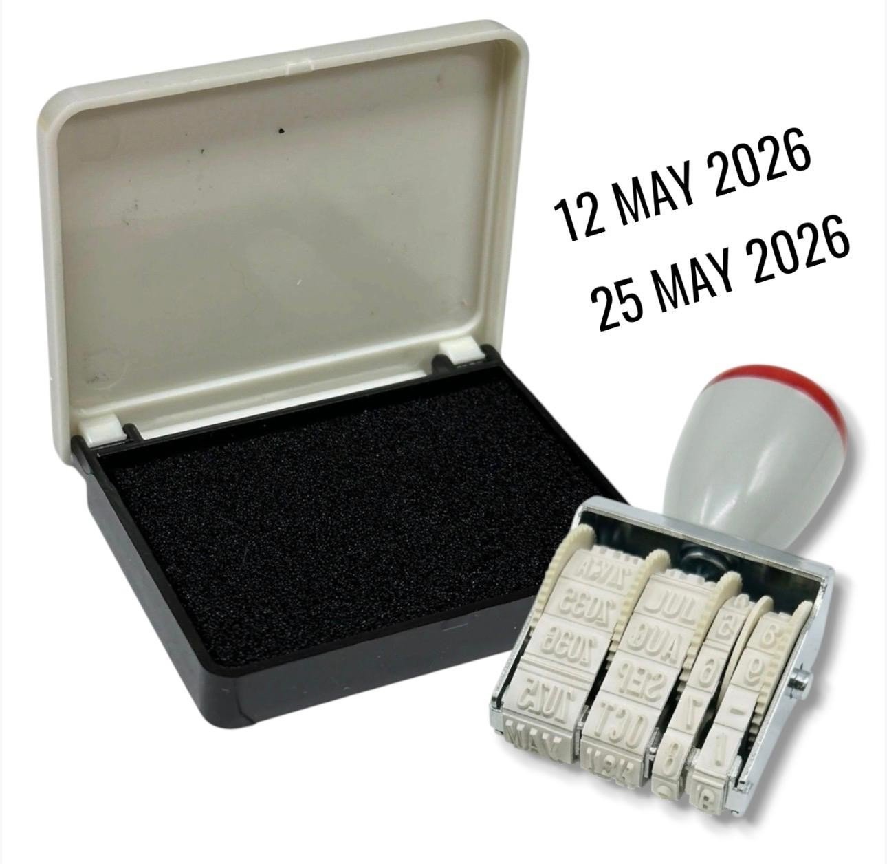DATE STAMP AND BLACK INK PAD IDEAL STAMPING DATING FOR SCHOOL OFFICE HOME USE