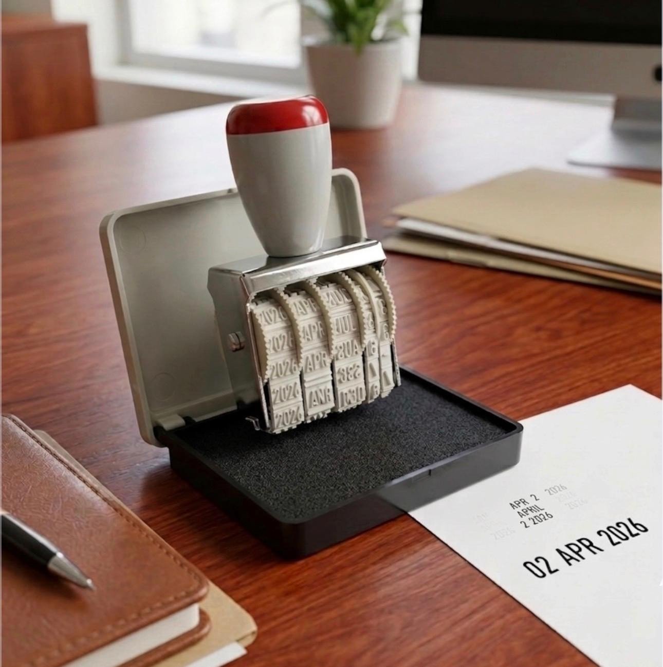 DATE STAMP AND BLACK INK PAD IDEAL STAMPING DATING FOR SCHOOL OFFICE HOME USE